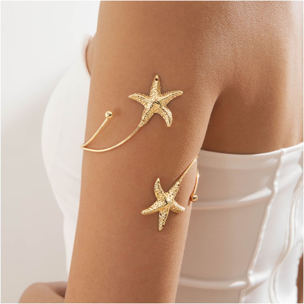 European and American style cross border jewelry minimalist starfish arm bracelet with a butterfly shaped open design women s bracelet image 2