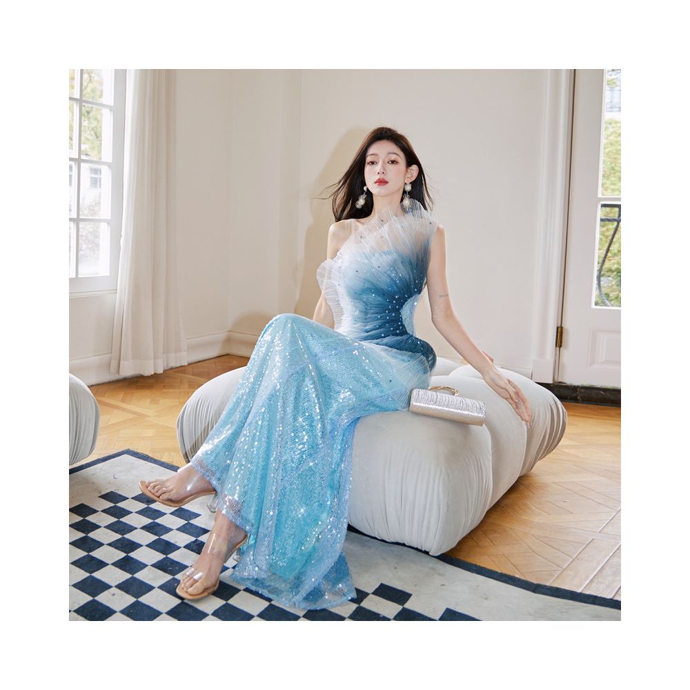 Sugar Beauty Deep Sea Mermaid 3D Mesh Sequin Dress Birthday Dress Coming of Age Dress