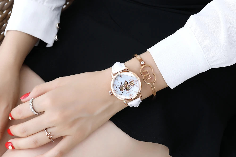 2025 New Designer Mechanical Watches Women Luxury Top Brand Ceramic Stainless Steel Diamond Music Ladies Automatic Wristwatches