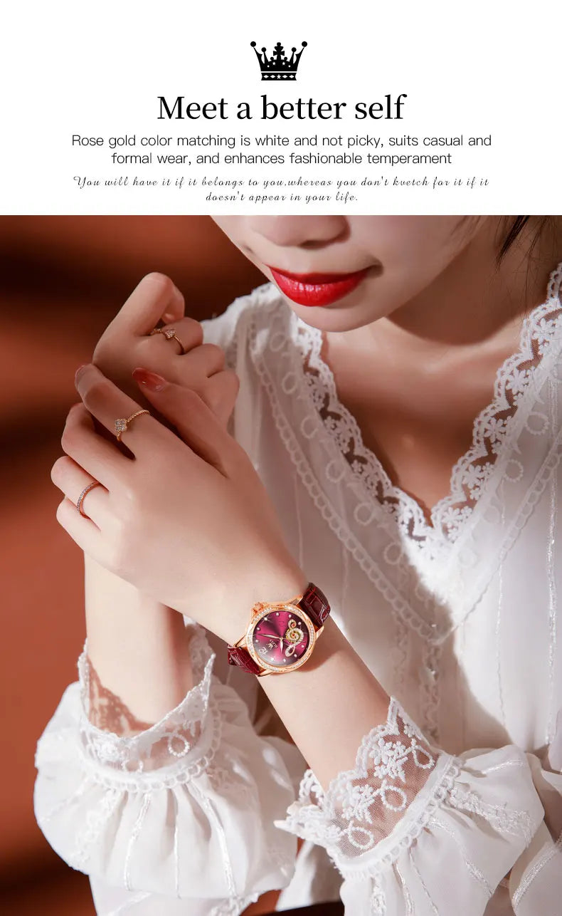 OLEVS Ceramic Diamond Women Watches Luxury Brand Musical Note Automatic Mechanical Watch Women Relogio Feminino Gift