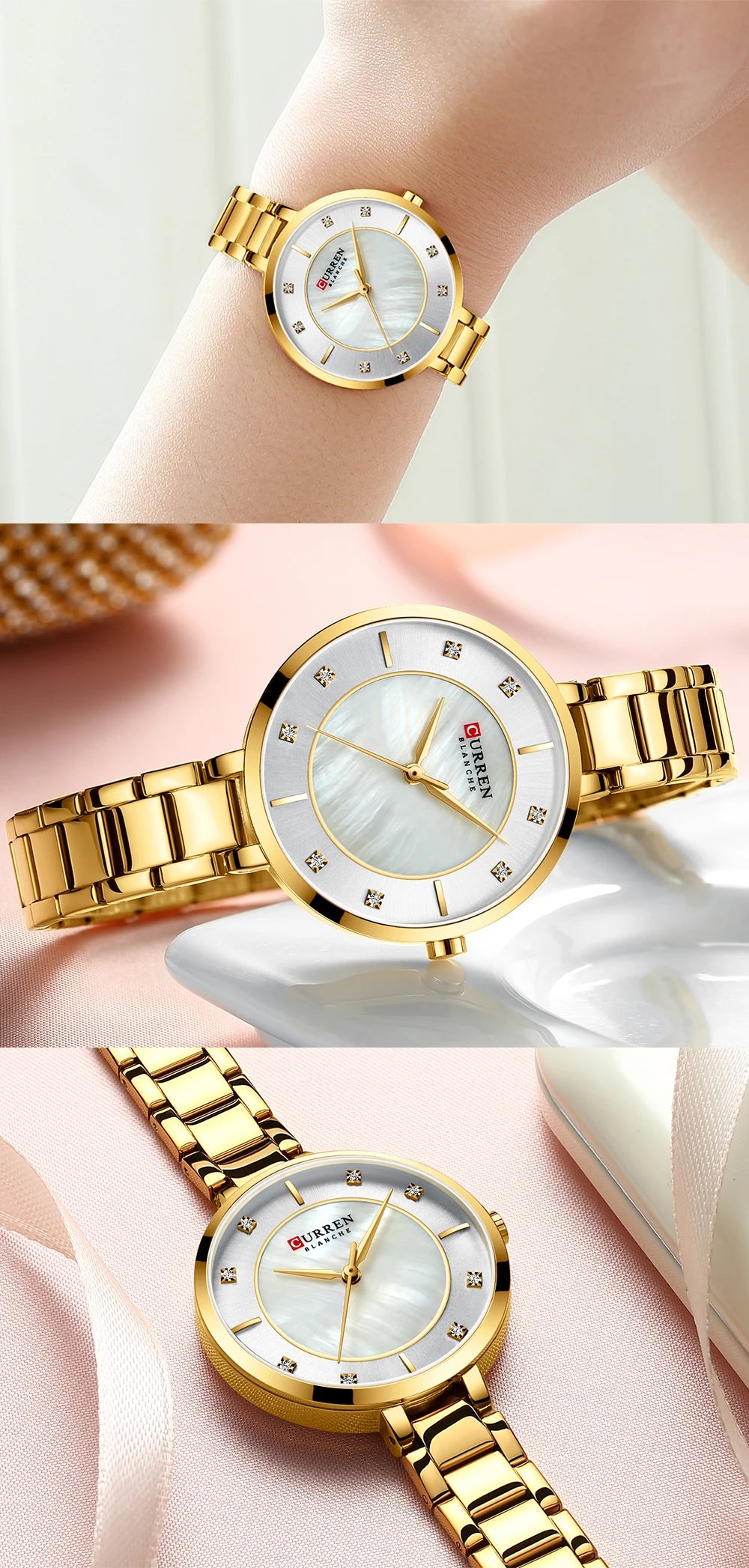 Curren Woman Watches Rose Gold Top Brand Luxury Watch Women Quartz Waterproof Women's Wristwatch Ladies Girls Watches Clock