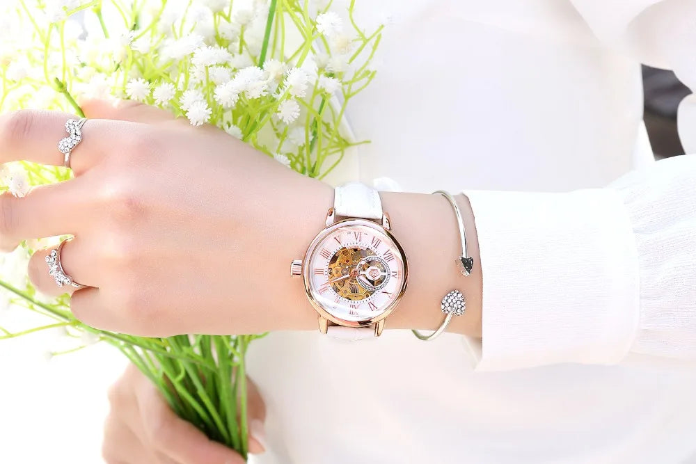 2025 New Designer Mechanical Watches Women Luxury Top Brand Ceramic Stainless Steel Diamond Music Ladies Automatic Wristwatches