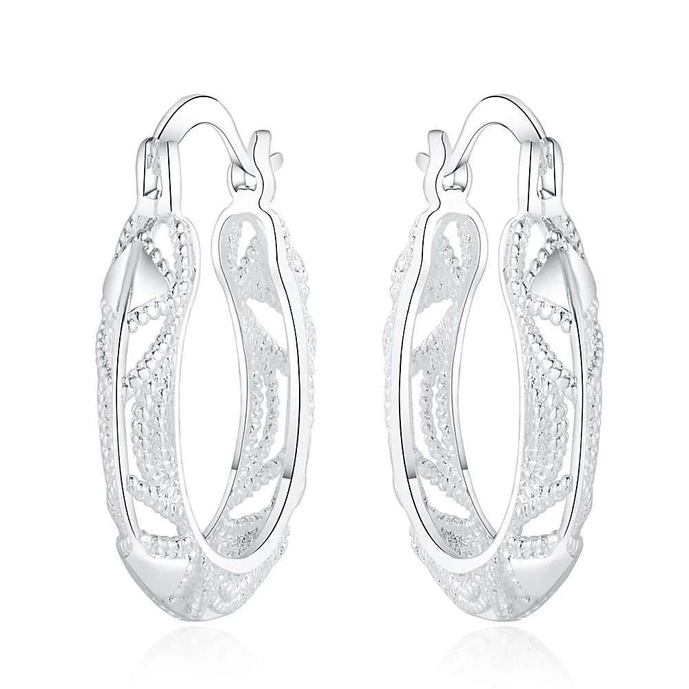 Production charm women lady Valentine's gift  silver color circles earringscharm Women free shipping  jewelry