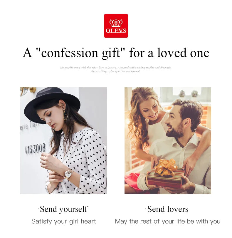 OLEVS Top Brand New Women Fashion Quartz Watch Waterproof Luxury Women Watches Stainless Steel Strap Date Clock Lady