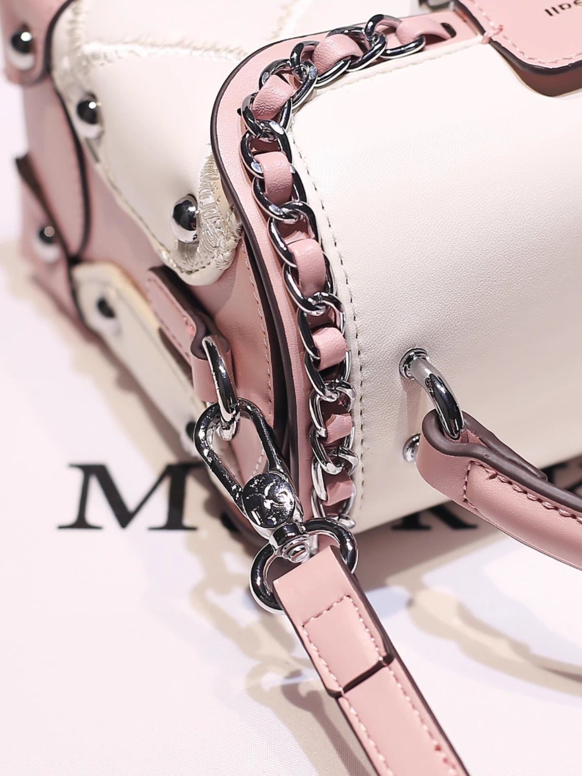 New Trendy Diamond Pattern Handbag for Women, French Style, Niche Design, Crossbody Bag, Box, Makeup Bag