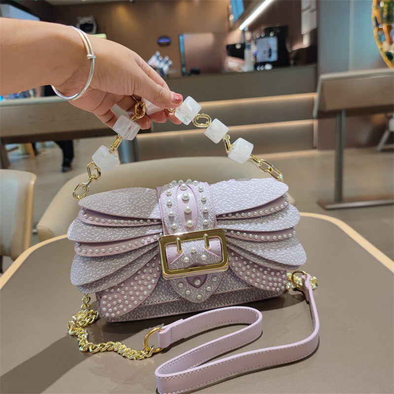 Genuine Leather Handbag for Women, Small Square Bag