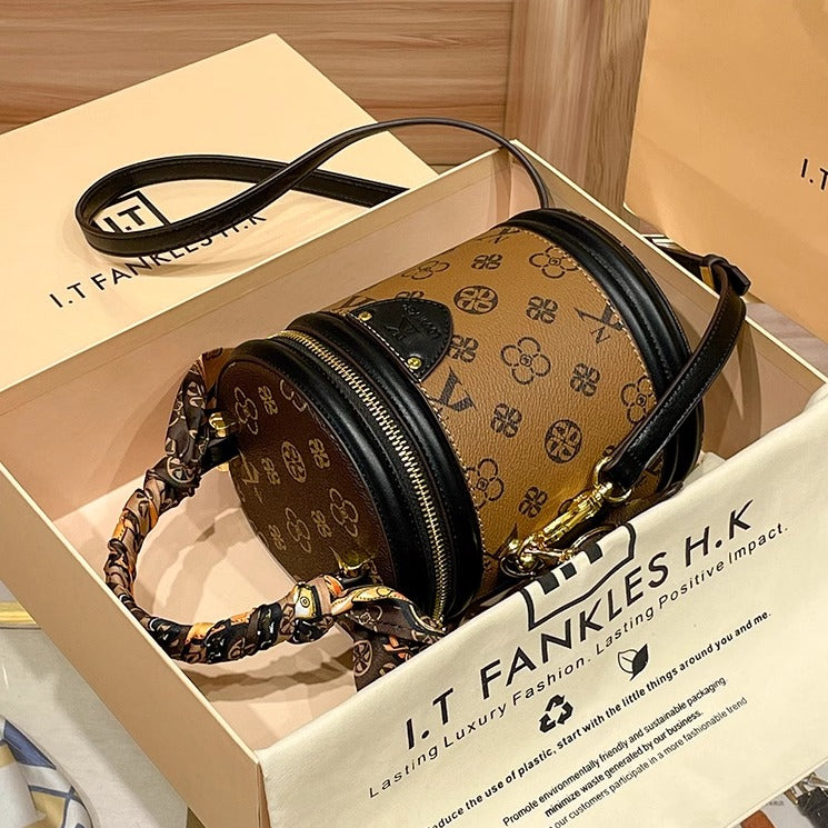 Hong Kong genuine leather bucket bag for women