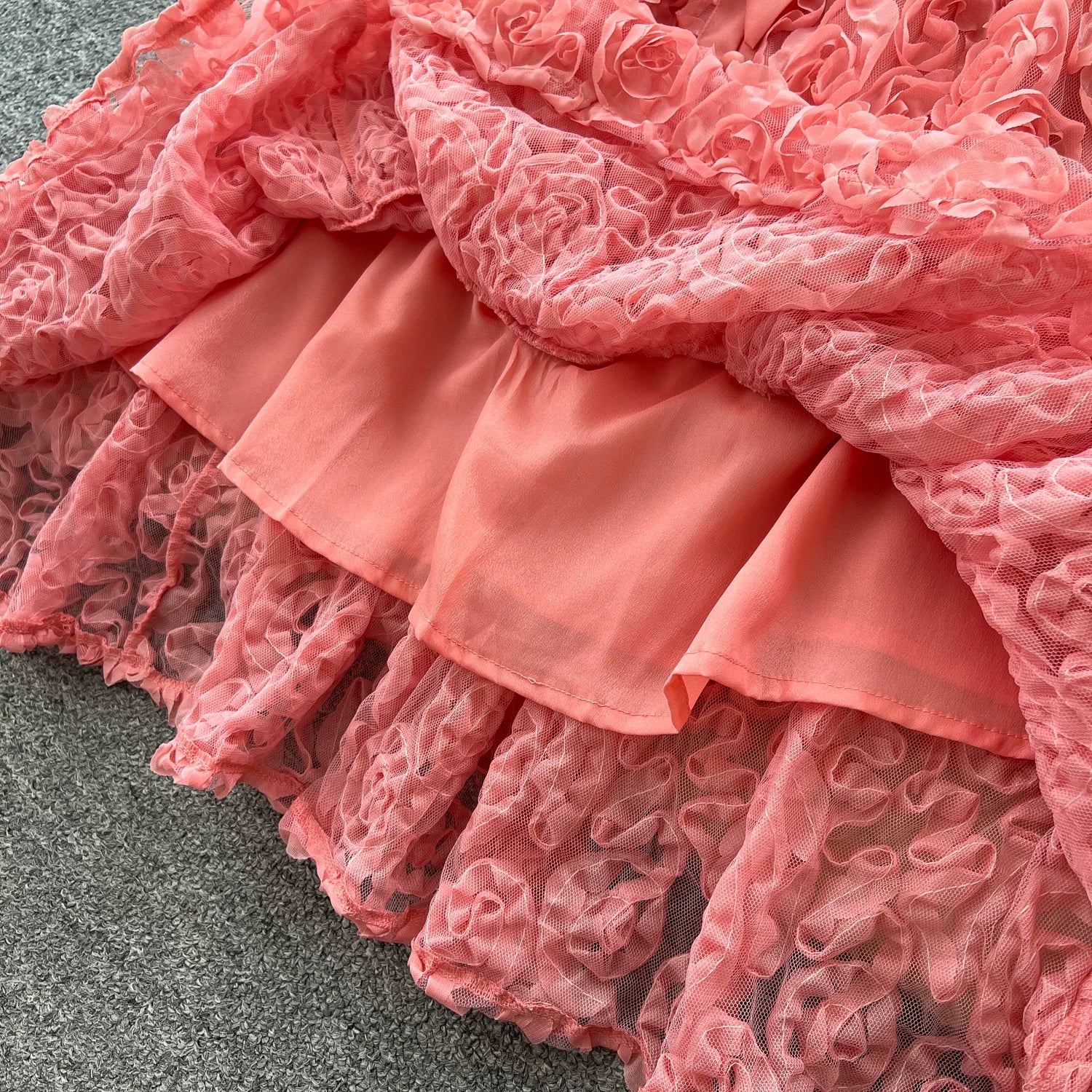 Luxury 3D Flower Formal Evening Dress Women Summer Single Breasted Loose Oversize Belt Lace Up Long Dresses Female Party Vestido