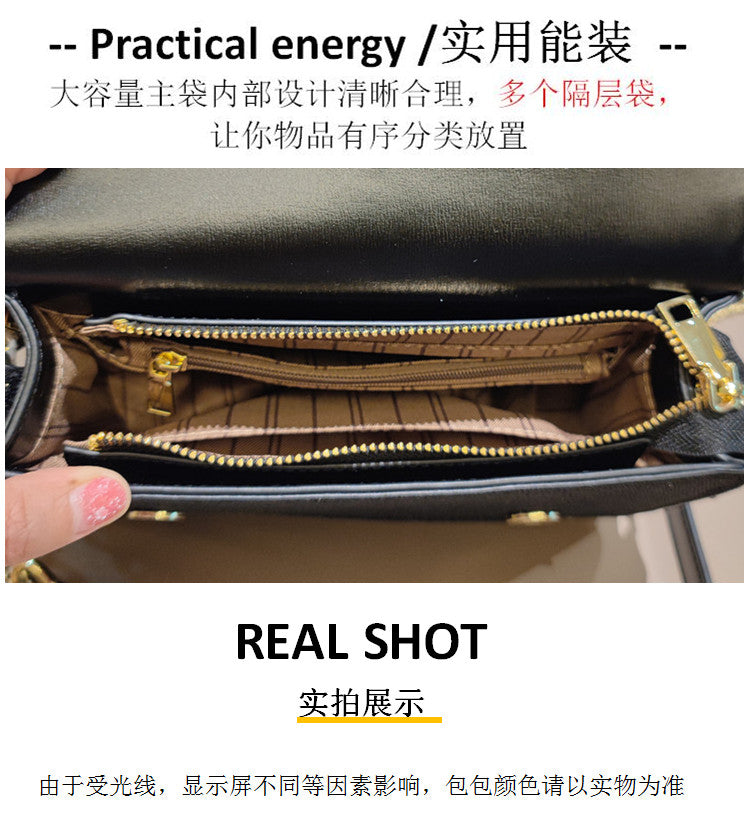 Genuine Leather Handbag for Women, Small Square Bag