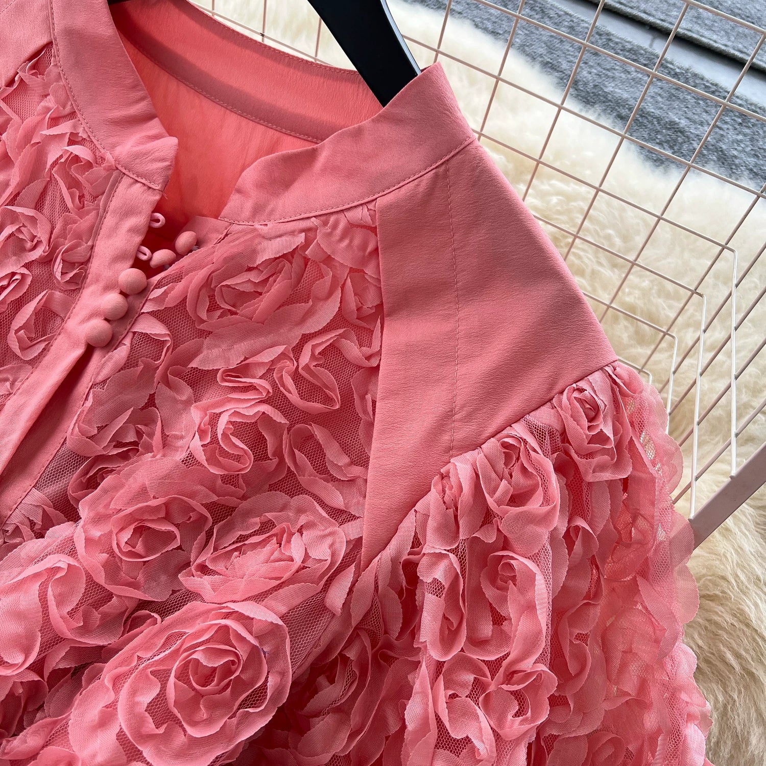 Luxury 3D Flower Formal Evening Dress Women Summer Single Breasted Loose Oversize Belt Lace Up Long Dresses Female Party Vestido