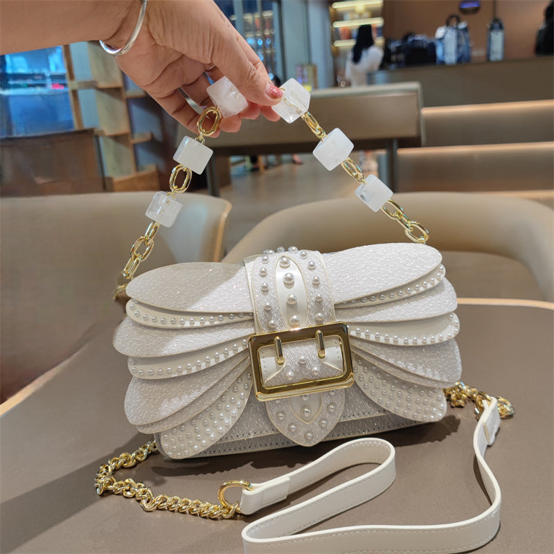 Genuine Leather Handbag for Women, Small Square Bag