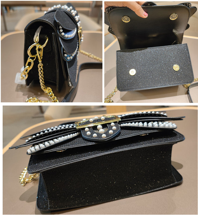 Genuine Leather Handbag for Women, Small Square Bag