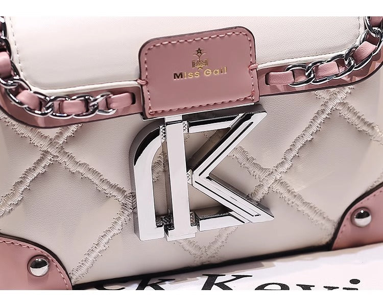 New Trendy Diamond Pattern Handbag for Women, French Style, Niche Design, Crossbody Bag, Box, Makeup Bag
