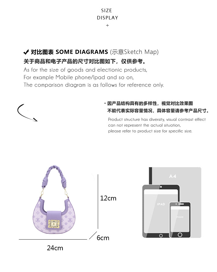 SKT STY's trendy embossed crescent moon bag for women