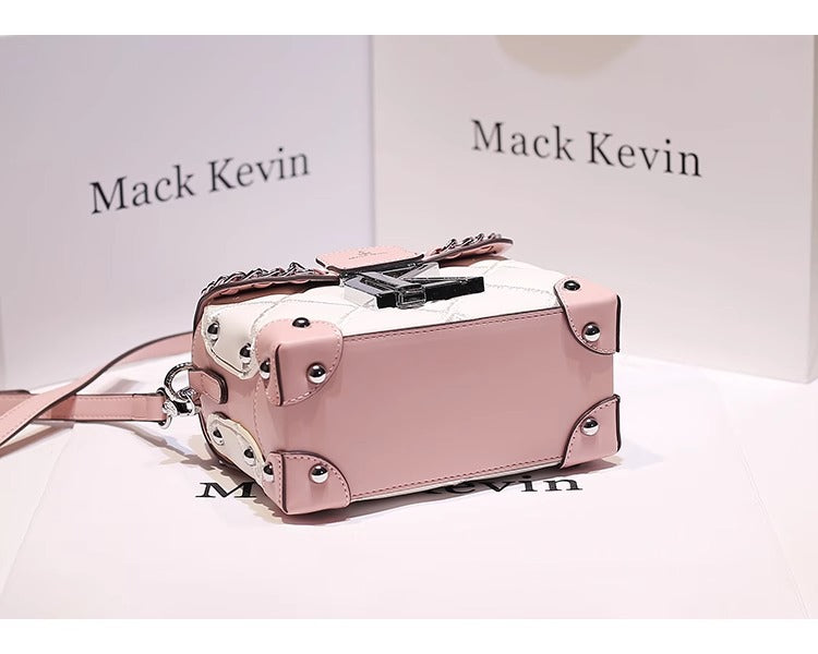 New Trendy Diamond Pattern Handbag for Women, French Style, Niche Design, Crossbody Bag, Box, Makeup Bag