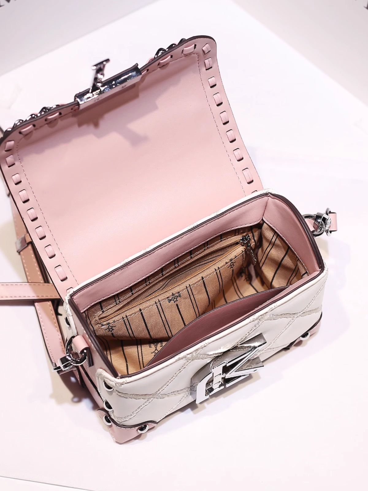 New Trendy Diamond Pattern Handbag for Women, French Style, Niche Design, Crossbody Bag, Box, Makeup Bag