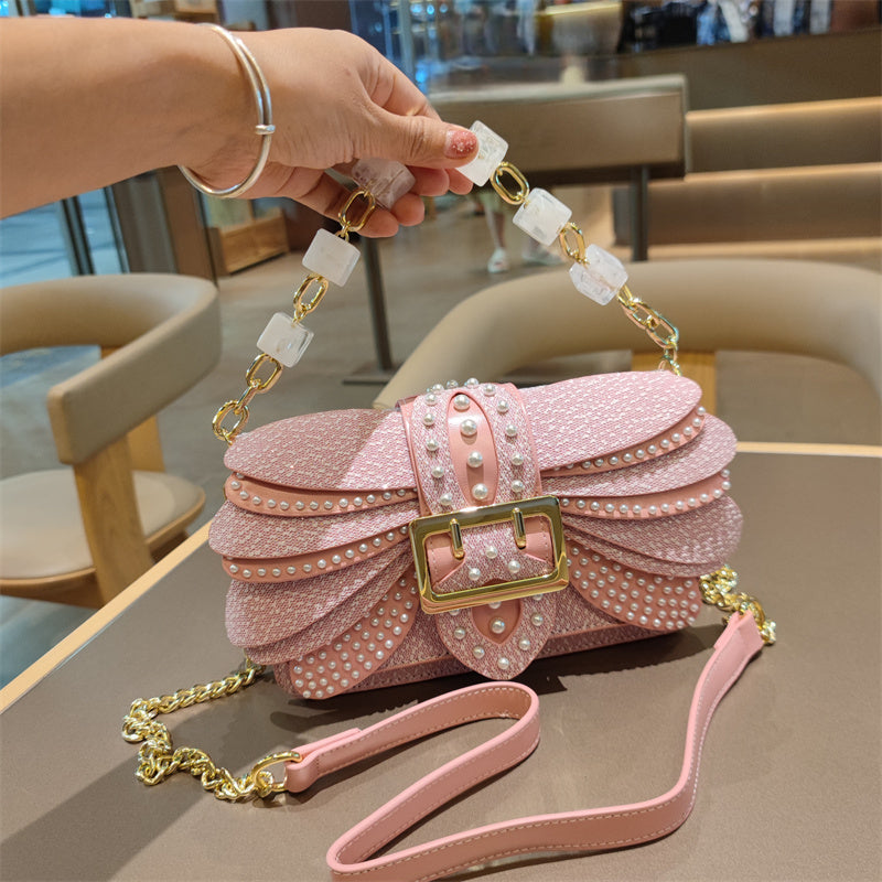Genuine Leather Handbag for Women, Small Square Bag