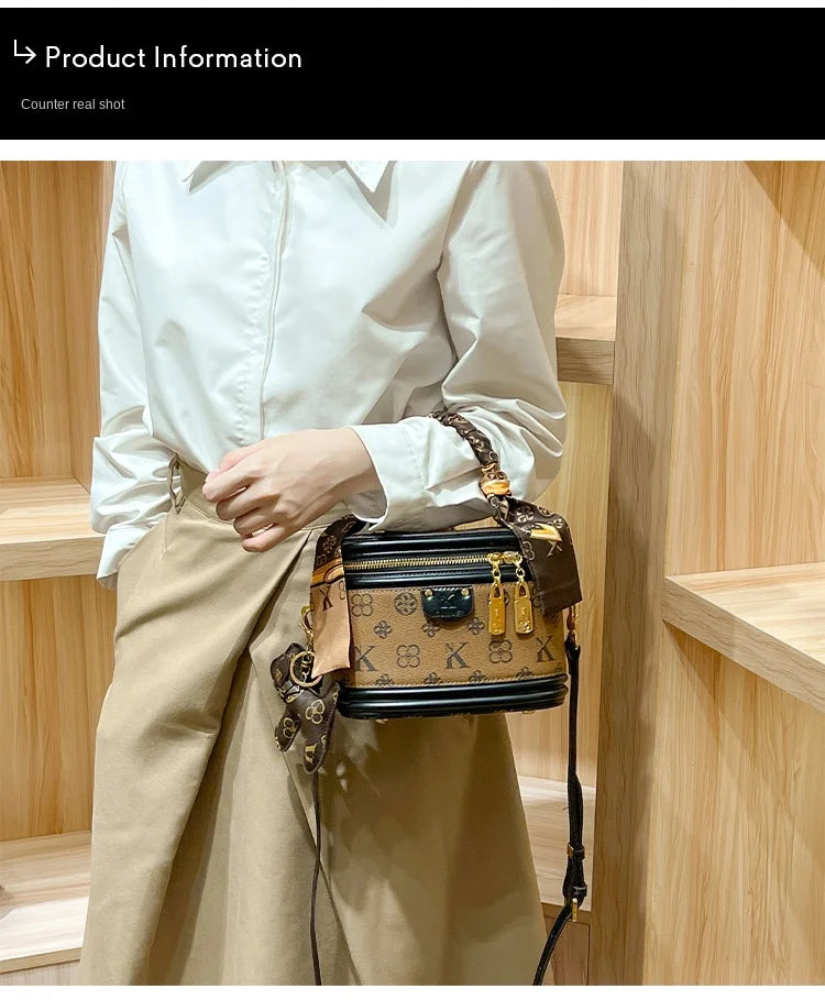 Luxury brand handbag 2025 new high-end designer box bag, bucket bag, single shoulder diagonal cross bag, fashionable