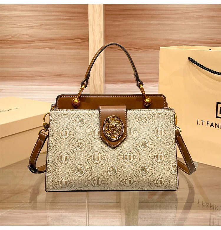 Light luxury brand women's handbag 2024 spring/summer new designer high-quality shoulder bag with contrasting color crossbody