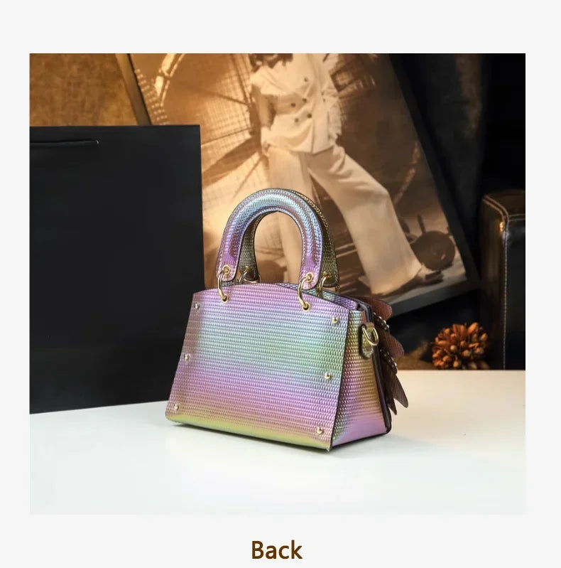 2025 new riveted wing hand-held women's bag, colorful chain crossbody single-shoulder dinner buns mother bag