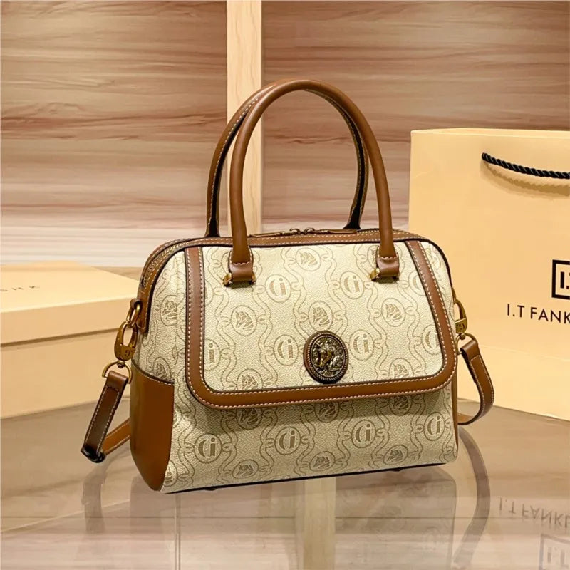 Light luxury brand women's bag 2025 new fashionable and high-end one shoulder hand-held niche design crossbody bag Boston bag