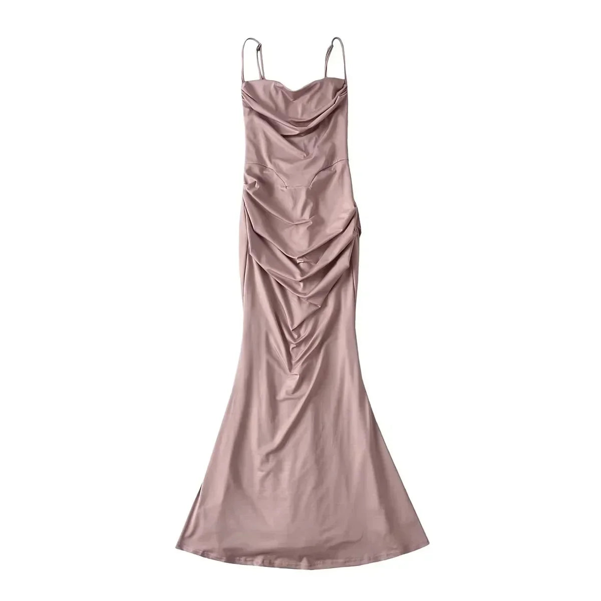 Women Elegant Sexy Bodycon Mermaid Dress Summer Sleeveless Strap Evening Party Robe Korean Female Solid Long Vestidos Y2k