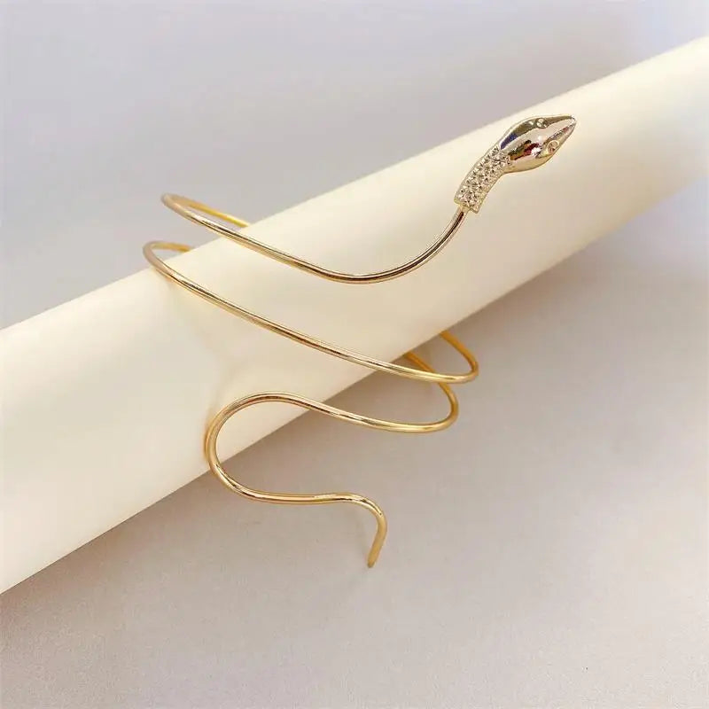 1PCS Punk Coiled Snake Spiral Upper Arm Cuff Armlet Armband Bangle Women Jewelry Egypt Swirl Snake Arm Cuff Armlet
