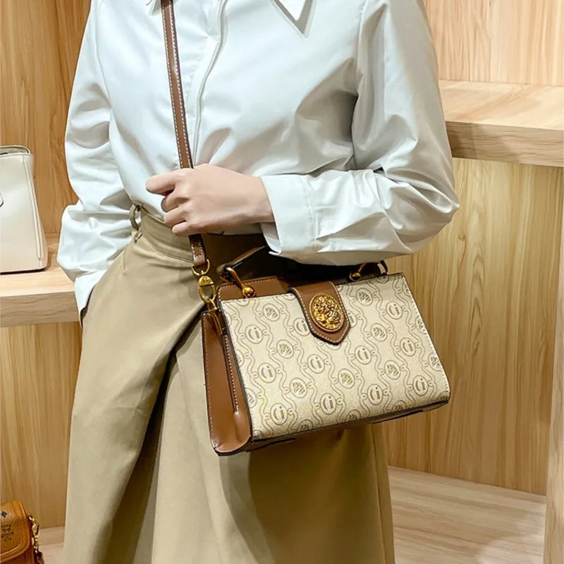 Light luxury brand women's handbag 2024 spring/summer new designer high-quality shoulder bag with contrasting color crossbody