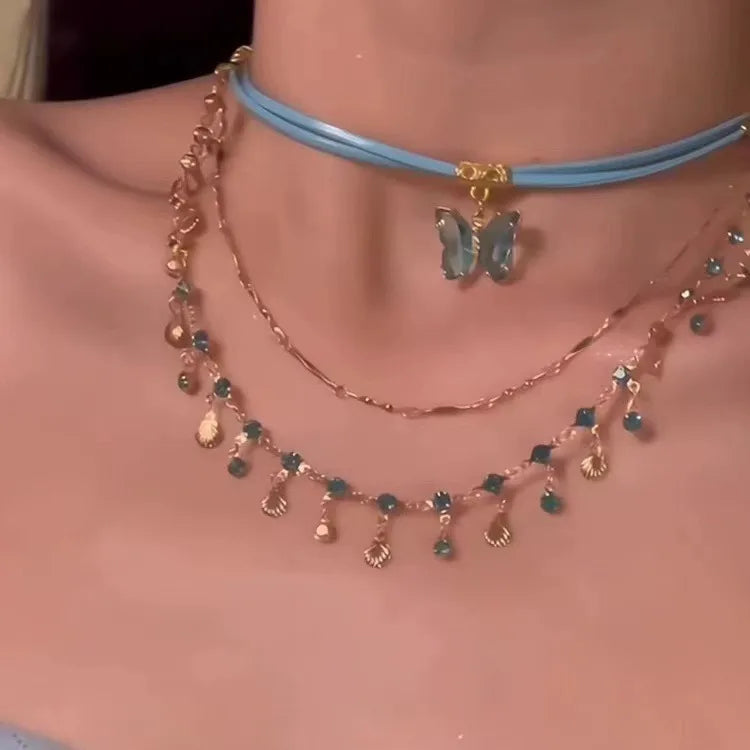 Luxury Multi-layered Zircon  Layer Necklace For Women Gentle Temperament Clavicle Chain Simple Jewelry