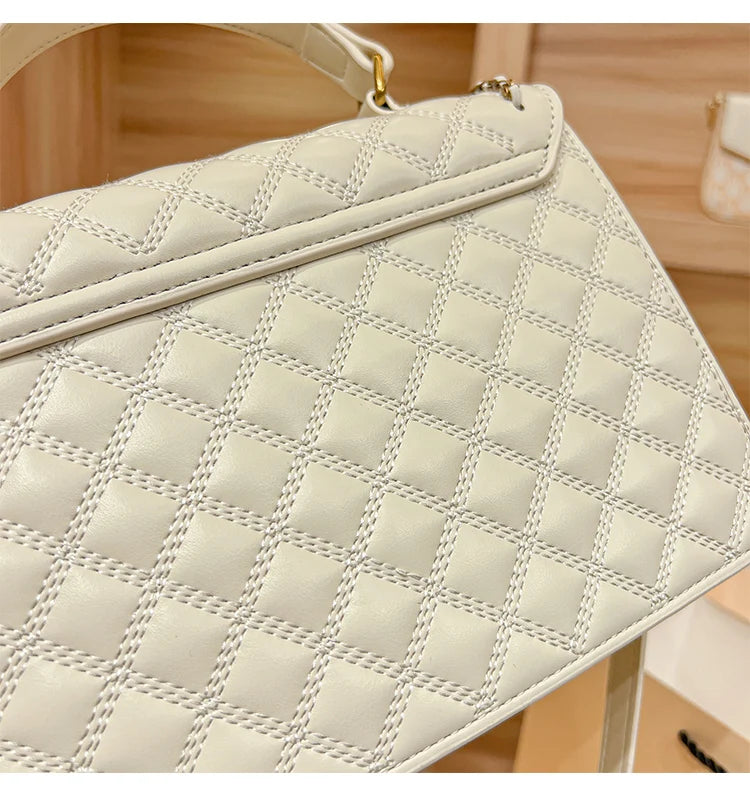 Women's handbag designer Lingge square bag women's 2024 new high-end texture handbag autumn/winter crossbody shoulder bag