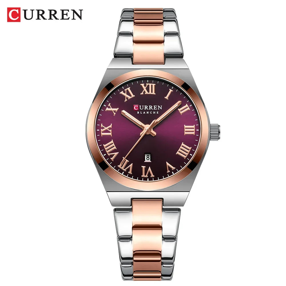 CURREN Watch Women,Watches for Women,Ladies Watches,Waterproof Fashion Dress Stainless Steel Bracelet Analog Watches Date