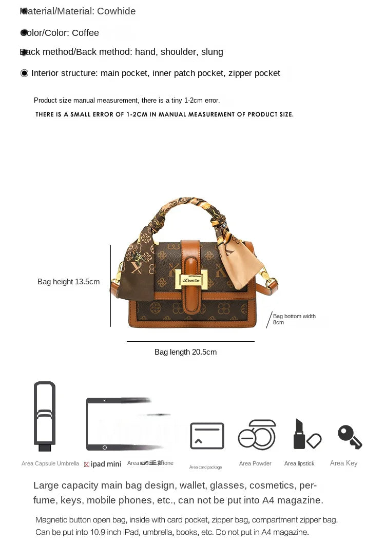 Brand women's handbag 2025 new autumn and winter designer shoulder crossbody bag fashionable and high-end small square bag
