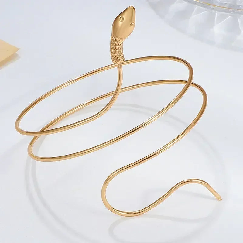 1PCS Punk Coiled Snake Spiral Upper Arm Cuff Armlet Armband Bangle Women Jewelry Egypt Swirl Snake Arm Cuff Armlet
