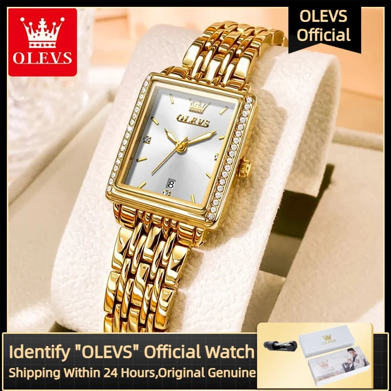 OLEVS 9995 Women's Watch Luxury Elegant Diamond Watch Classic Original Brand Gold Stainless Steel Waterproof Women Quartz Watch