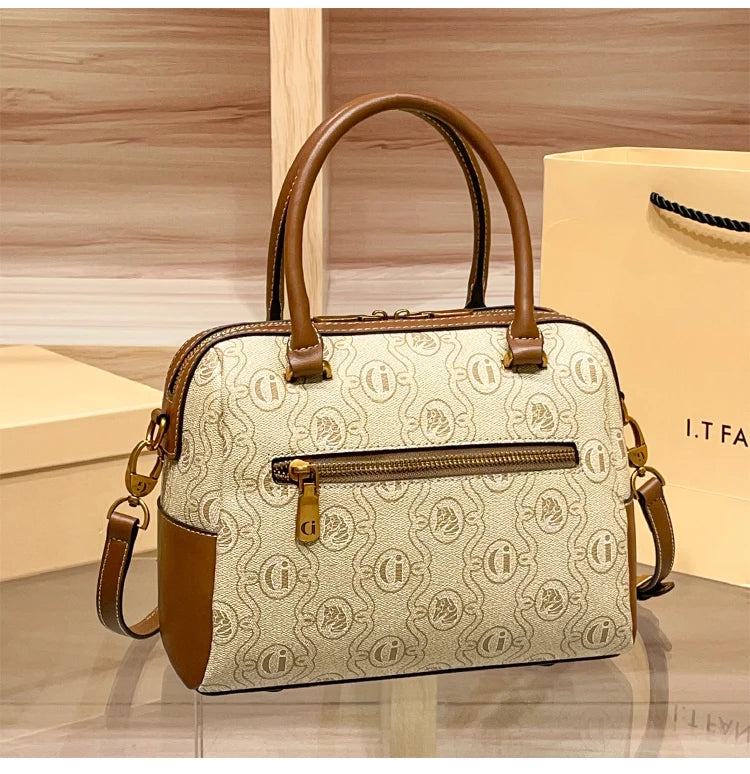 Light luxury brand women's bag 2025 new fashionable and high-end one shoulder hand-held niche design crossbody bag Boston bag