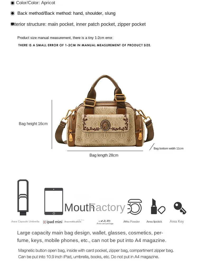 Women's Handbag 2025 New Brand Genuine Leather Handbag Designer High Quality Retro Single Shoulder Oblique Cross Pillow Bag