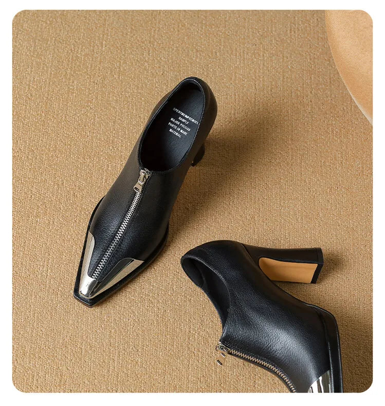 Women High Heel Loafers Pointed Toe Sexy Shoes Retro Fad Designer 2024 New Brand Luxury Sandals Hot Sale Zapatillas De Mujer