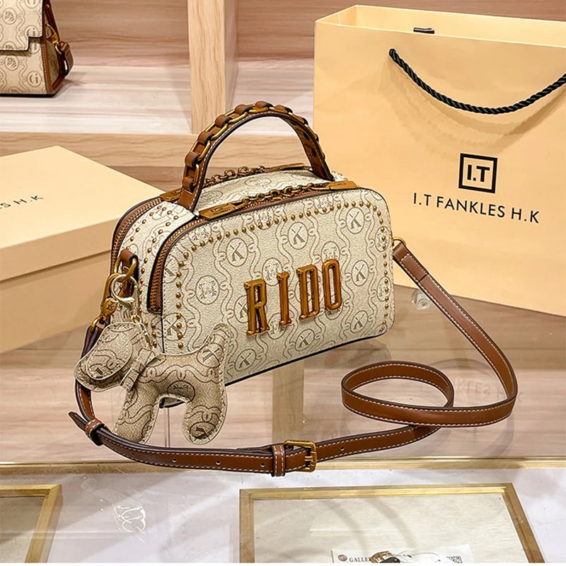 Light luxury brand women's handbag 2025 new autumn and winter fashion retro designer high-end single shoulder crossbody small sq