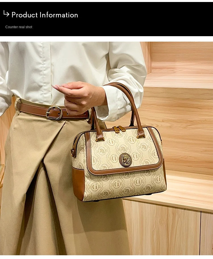 Light luxury brand women's bag 2025 new fashionable and high-end one shoulder hand-held niche design crossbody bag Boston bag