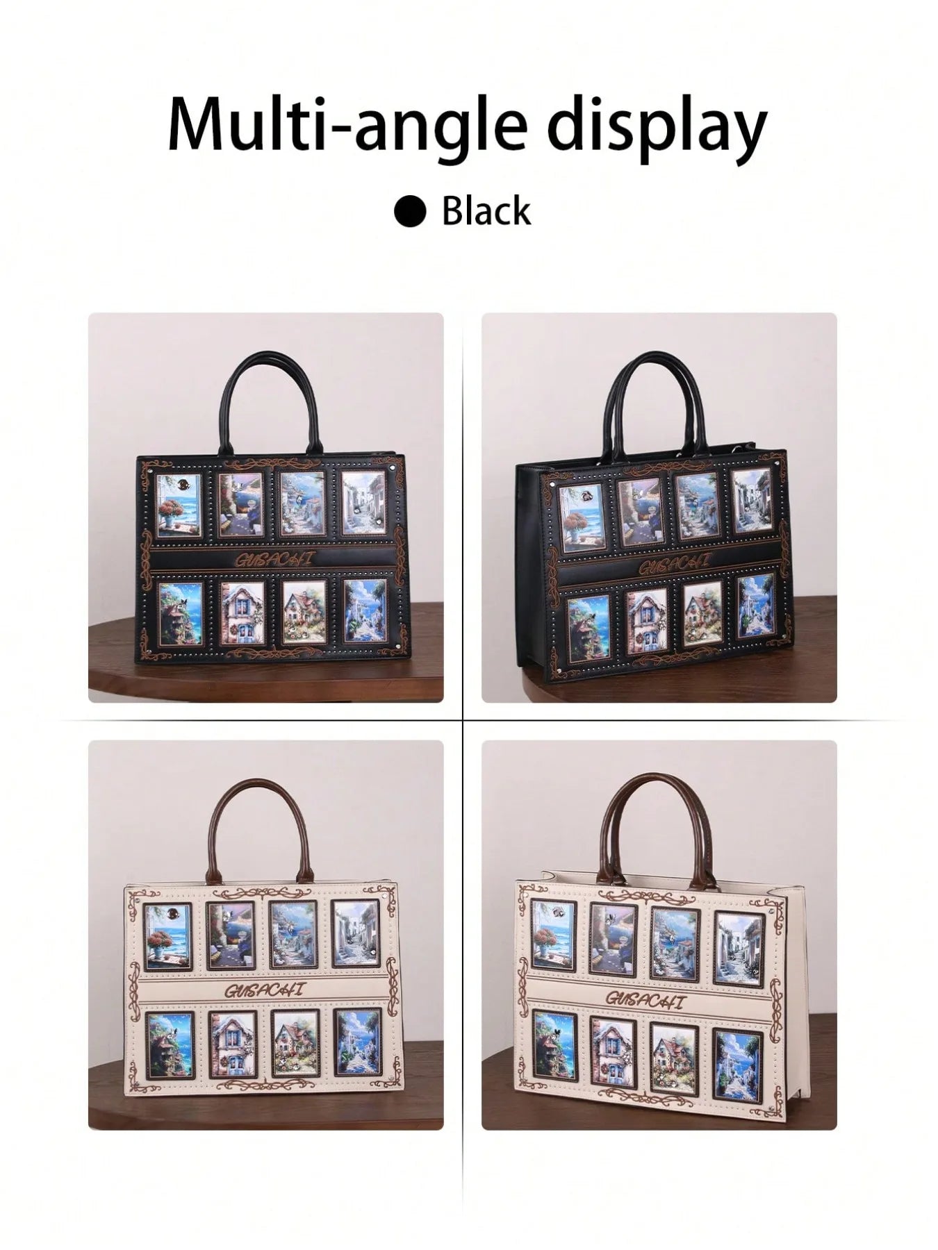 Cross-border European and American fashion exquisite tarot card pattern inlaid diamond embroidery handbag square bag