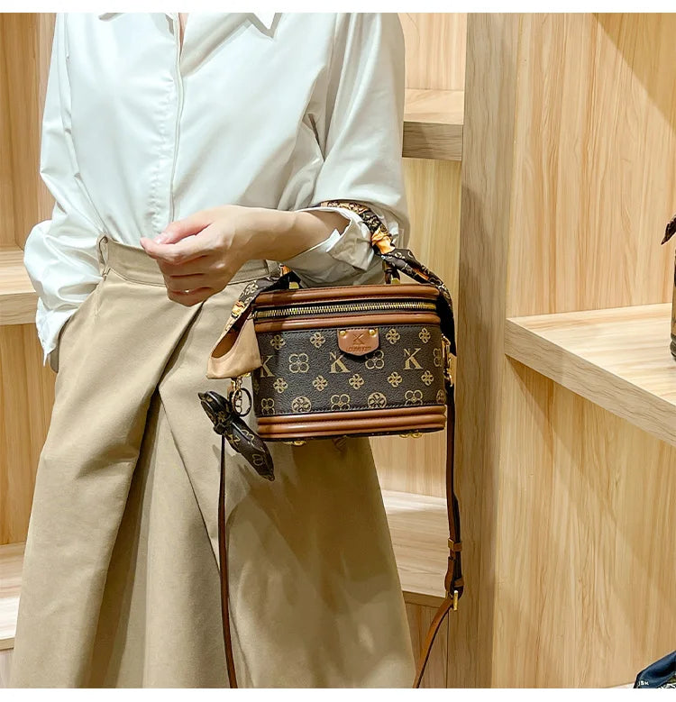 Luxury brand handbag 2025 new high-end designer box bag, bucket bag, single shoulder diagonal cross bag, fashionable