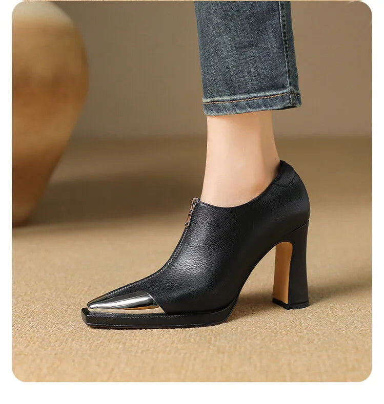 Women High Heel Loafers Pointed Toe Sexy Shoes Retro Fad Designer 2024 New Brand Luxury Sandals Hot Sale Zapatillas De Mujer