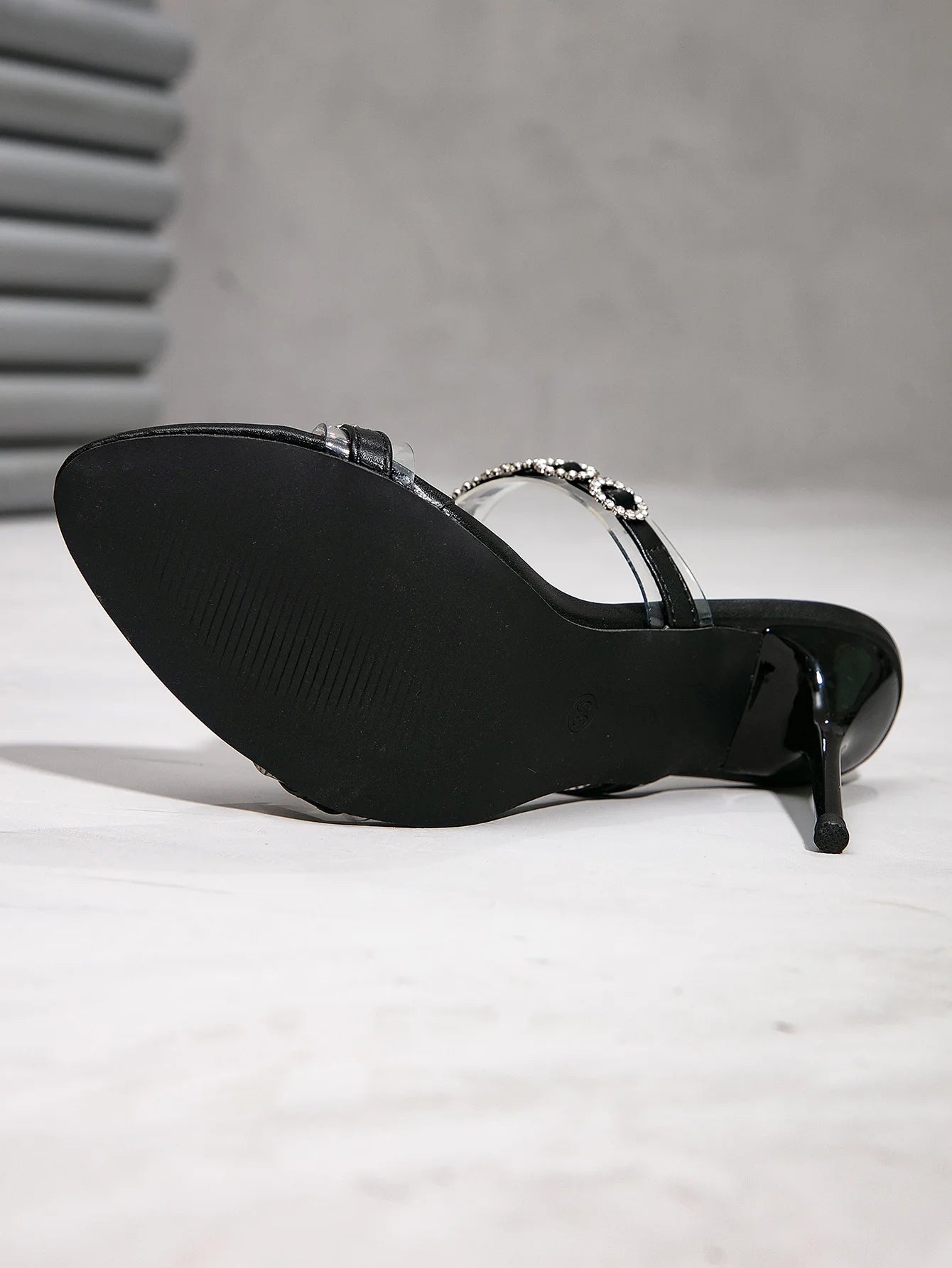 Autumn Fashion Open-toe Women's Shoes with A Mature and Elegant European and American Style, Diamond-encrusted Stiletto Heels