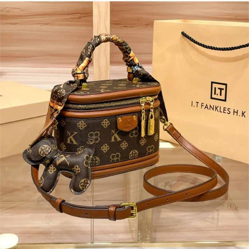 Luxury brand handbag 2025 new high-end designer box bag, bucket bag, single shoulder diagonal cross bag, fashionable
