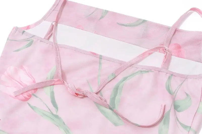 French Sexy Double-layer Gauze Sling Dress Female Summer Spice Girl Slim Hip Dress