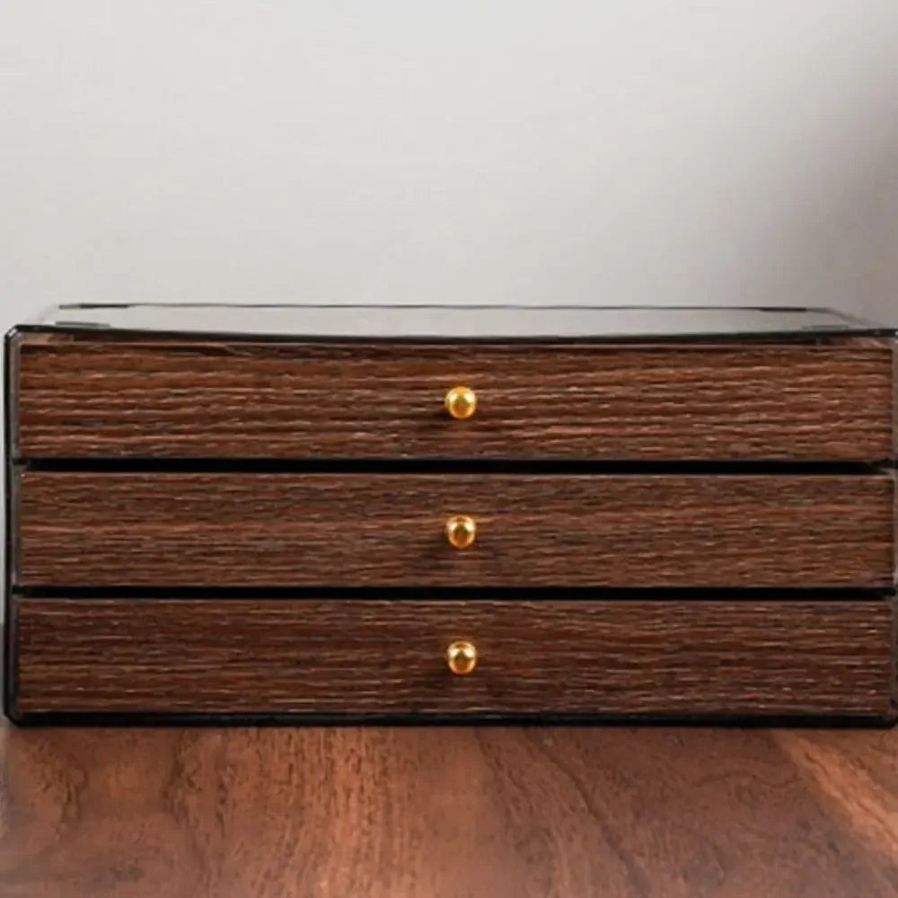 Multi-layer Wooden Jewelry Box Transparent Window Rings Necklace Jewelry Storage Case Organizer Bracelet Earrings