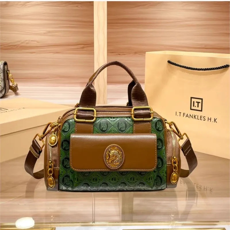 Women's Handbag 2025 New Brand Genuine Leather Handbag Designer High Quality Retro Single Shoulder Oblique Cross Pillow Bag