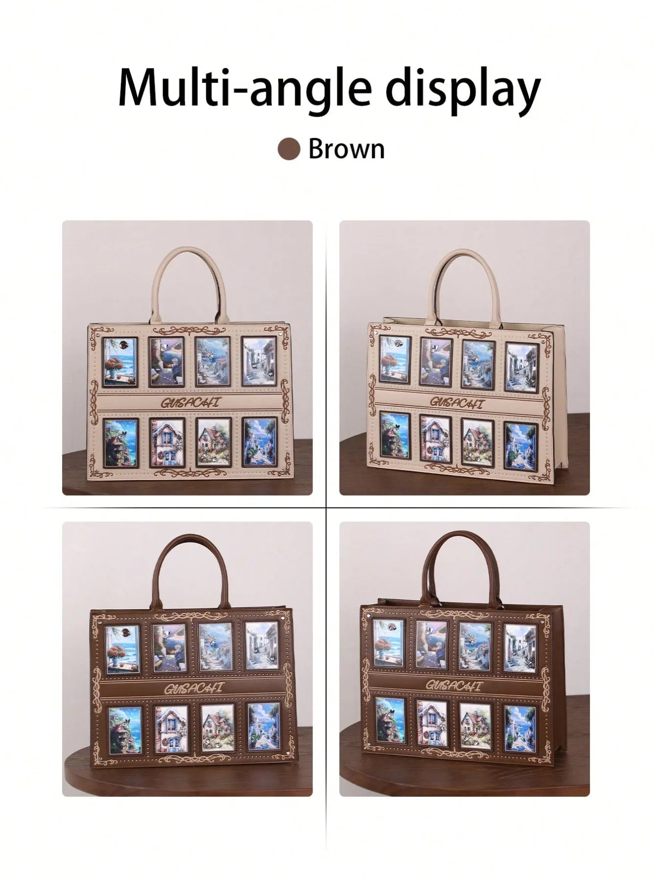 Cross-border European and American fashion exquisite tarot card pattern inlaid diamond embroidery handbag square bag