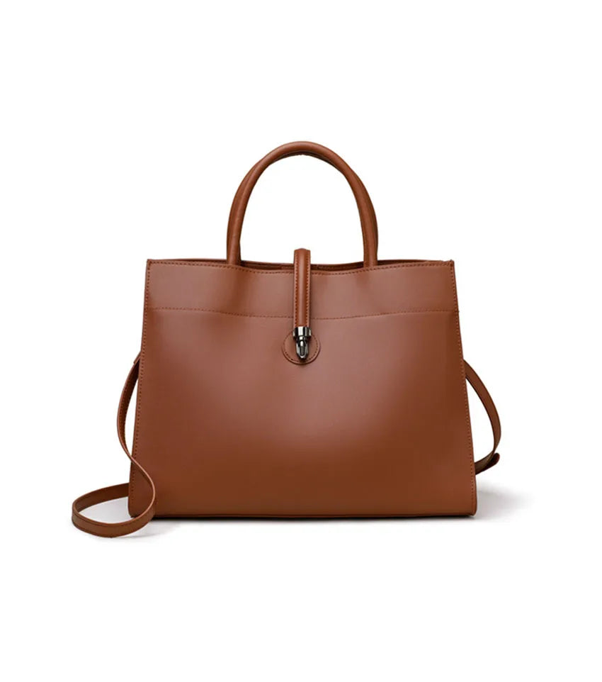 Leather women's bag, light luxury new tote bag, large capacity casual shoulder bag, crossbody bag, luxurious handbag