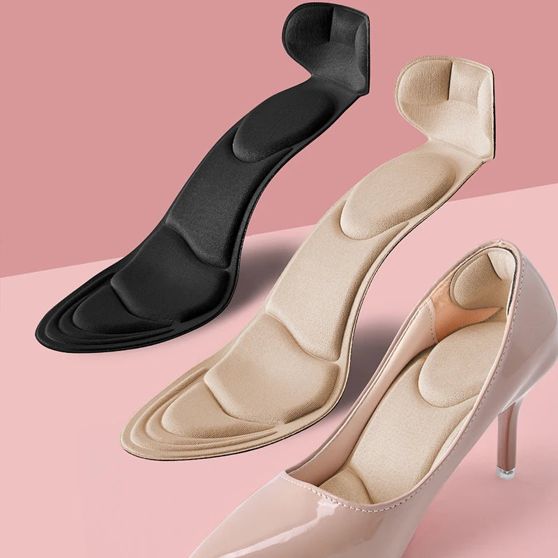 Memory Foam Insoles Women High-heel Shoes Insoles Anti-slip Cutable Insole Comfort Breathable Heel Protection Massage Shoe Pads